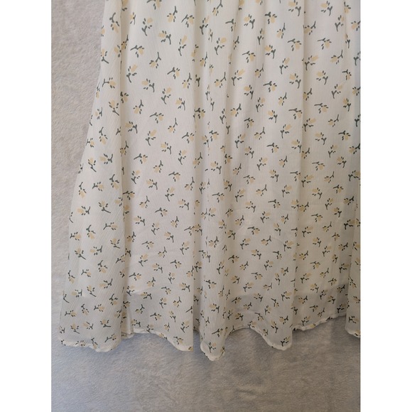 Wild Fable Women's Size XS White Floral Mini Dress Smocked Puff Sleeve - Picture 3 of 10